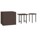Sale 2026tables dappoint de jardin / console de jardin - winwin - table salle balcon - 3 pcs marron - ...