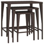 Sale 2026tables gigognes de jardin / console de jardin - winwin - table salle balcon - 3 pcs marron - ...