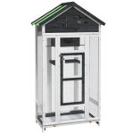 Sale dhiver voli�re / maison � oiseaux - uu - pour oiseaux - gris 915x53x170 cm bois massif de pin cc751 ...