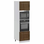 Sale elements cuisine - armoires de four 2 pcs lucca - meuble colonne meuble bas de cuisne ch�ne marron ...