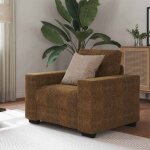Sale fauteuil accoudoir - suikun - sofa fauteuil capitonn� marron 59 cm en simili cuir @eu(62895)