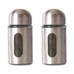 Salire et poivrire - acier inoxydable - verre - rglages de coule - design moderne - facile  remplir ...