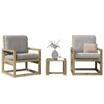 Salon bas de jardin 3 pcs - 2 personnes - bois de pin impr�gn�?6815011?