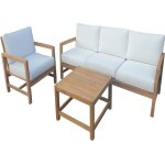 Salon bas de jardin en teck premium ninati 4 places