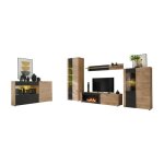 Salon complet doum ? buffet bas vitrine meuble tv avec cheminée bio - éthanol buffet haut et étagère ... Salon complet doum ? buffet bas vitrine meuble tv avec cheminée bio - éthanol buffet haut et étagère ...
