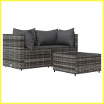 Salon de jardin 3 pcs avec coussins gris rsine tresse - bk319763 (pla)