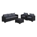 Salon de jardin 5 places california - anthracite - keter