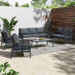 Modernluxe salon de jardin 7 places - 2 canap�s 2 fauteuils et 1 table basse - structure en acier galvanis� ...