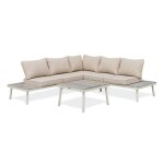 Salon de jardin dangle 5 pl en alu et alu aspect bois