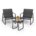 Salon de jardin - bealife - fauteuil respirant en métal - table basse en verre trempé - meuble de jardin ... Salon de jardin - bealife - fauteuil respirant en métal - table basse en verre trempé - meuble de jardin ...