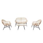 Evora - salon de jardin 4 places canap� + fauteuils beige