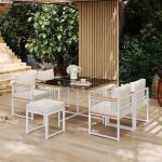 Salon de jardin ensemble de 7 pièces - comprenant une table et des chaises dextérieur pour 6 personnes ... Salon de jardin ensemble de 7 pièces - comprenant une table et des chaises dextérieur pour 6 personnes ...