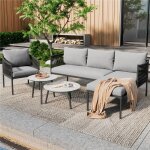 Salon de jardin exterieur 4 personnes en corde tressé canape d?angle exterieur 4 places table basses ... Salon de jardin exterieur 4 personnes en corde tressé canape d?angle exterieur 4 places table basses ...