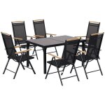 Salon de jardin ext�rieur 6 personnes - outsunny - cadre en aluminium - table 140 cm - 6 chaises pliables ...