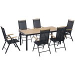 Salon de jardin ext�rieur 6 personnes - outsunny - cadre en aluminium - table 190 cm - 6 chaises pliables ...