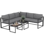 Salon de jardin extérieur dangle - outsunny - 4 pièces - 2 canapés et 2 tables basses gigognes en verre ... Salon de jardin extérieur dangle - outsunny - 4 pièces - 2 canapés et 2 tables basses gigognes en verre ...