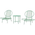 Salon de jardin exterieur - cdisplay - pour 2 personnes - acier - pour terrasse patio balcon