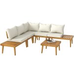 Salon de jardin extérieur - outsunny - en bois dacacia - 5 places - table basse canapé dangle extérieur ... Salon de jardin extérieur - outsunny - en bois dacacia - 5 places - table basse canapé dangle extérieur ...