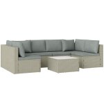 Salon de jardin extrieur - outsunny - modulable - 6 personnes - en rsine tresse - table basse en verre ...