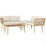 Salon de jardin extérieur - outsunny - en résine tressée - 5 places modulable - 2 canapés pouf table ... Salon de jardin extérieur - outsunny - en résine tressée - 5 places modulable - 2 canapés pouf table ...