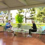 Salon de jardin ext�rieur r�sine tress�e 4 places canap� 2 places 2 chaises table en verre tremp� cadre ...