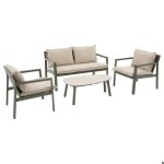 Salon de jardin flovia 4 places vert laurier - hesp�ride