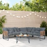 Salon de jardin karg gris fonc rotin