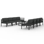 Salon de jardin meuble dext�rieur ensemble de mobilier 9 pi�ces avec coussins aluminium anthracite 02 ...
