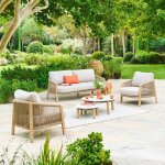 Salon de jardin nelora 5 places beige - hesp�ride