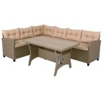 Salon de jardin en polyrotin 6 personnes canap de jardin avec table salon de jardin extrieur modulable ...