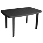 Salon de jardin en r�sine ? table ovale et 4 fauteuils gris anthracite 137x85x72 cm
