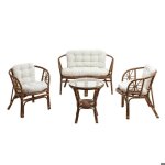 Salon de jardin en rotin 4 places rattan