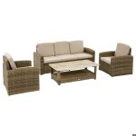 Salon de jardin selenim 5 places beige - hesp�ride