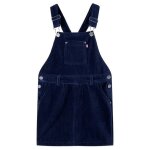Salopette robe - vidaxl - velours ctel - ajustable - poches - 100% coton - rose