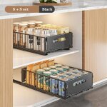 Salutemeuble panier coulissant d?armoire pliable non perfor tagre de rangement coulissante multifonctionnel ...