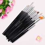 Salutuya brosse � ongles 15pcs / set nail art liner pinceau hygiene coffret 15 paquets de stylos color�s ...