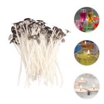 Salutuya cire de soja naturelle 100pcs diy bougie mche de bougie de soja naturelle mches mches sans ...