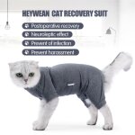 Salutuya costume de rcupration de chat cat de rcupration de chat 4 pattes animalerie ensemble gris ...