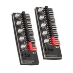 Salutuya hub ventilateur chssis pc 2pcs 12v 4 pin 5 voies contrleur refroidissement cpu avec cble ...