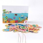 Salutuya jeux de poisson magn�tique capture de comptage jeu de p�che magn�tique en bois jeux deau