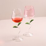 Salutuya tasse de verre � vin rose verre � vin rose fleur forme de vins borosilicate borosilicate verre ...