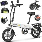 Samebike yinyu14 - blanc v�lo �lectrique 36v 7. 8ah 60km charge maximale: 100kg 14 mini v�lo l�ger pliable ...