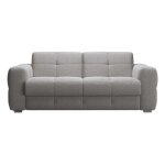 Samina - canapé 3 places convertible rapido en tissu bouclette gris matelas memory 14 cm Samina - canapé 3 places convertible rapido en tissu bouclette gris matelas memory 14 cm