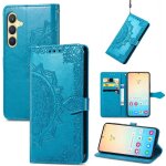 Pour samsung galaxy s24 plus - bleu de mandala housse �tui samsung galaxy s24 plus portefeuille pu cuir ...