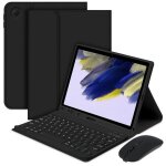 Pour samsung galaxy tab a9 + tui en cuir pour clavier bluetooth divis + ensemble de souris double mode ...