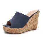 Sandales compenses dt pour femme - ecelen - style rtro  bout ouvert - lgres et antidrapantes ...