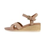 Sandales compens�es - geox - ischia corda b - cuir - 8 cm - rose
