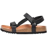 Sandales compenses - scholl - heaven ad - cuir noir - talon plat - mixte