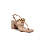 Sandales �l�gantes guess en cuir beige pour femmes talons bloc 6cm taille 37