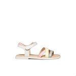 Geox karly d sandales fille blanches � scratch ? plates semelle antibact�rienne